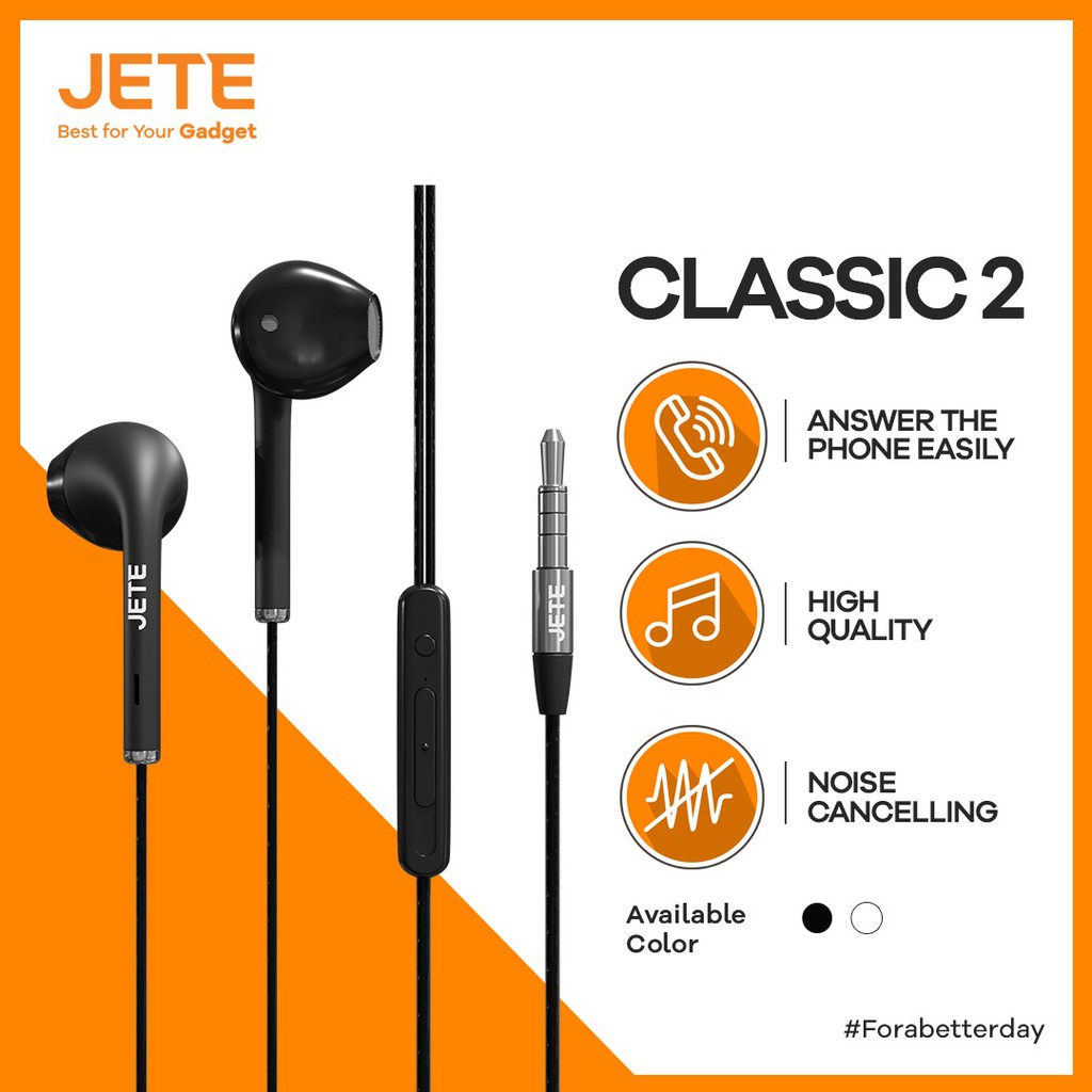 Headset Earphone  JETE Classic 2 - Garansi 2 Tahun