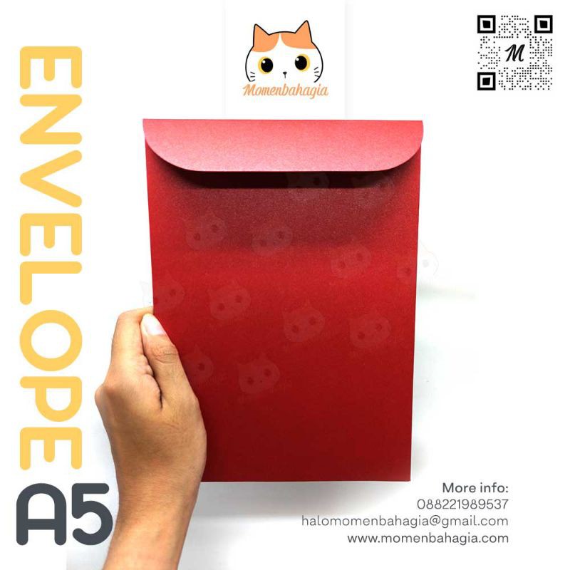 

Amplop A5 Tebal Undangan Potrait Premium Jasmine Red 16x22