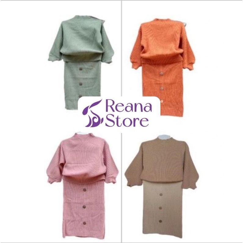 Setelan Rajut Anak 16 warna Rok Span dan Blouse 2-8 tahun / Rajut Anak Premium