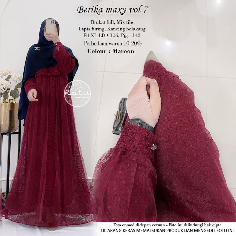 BERIKA MAXY VOL.7 BY RATU MULABEES (MAXY GAMIS MUSLIMAH) Maxy brukat premium rekomended