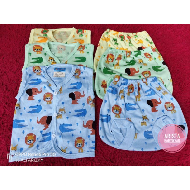 ARISTA BABY - PAKET HEMAT ISI 18PCS/9STEL BAJU+CELANA BAYI, MOTIF ANIMAL