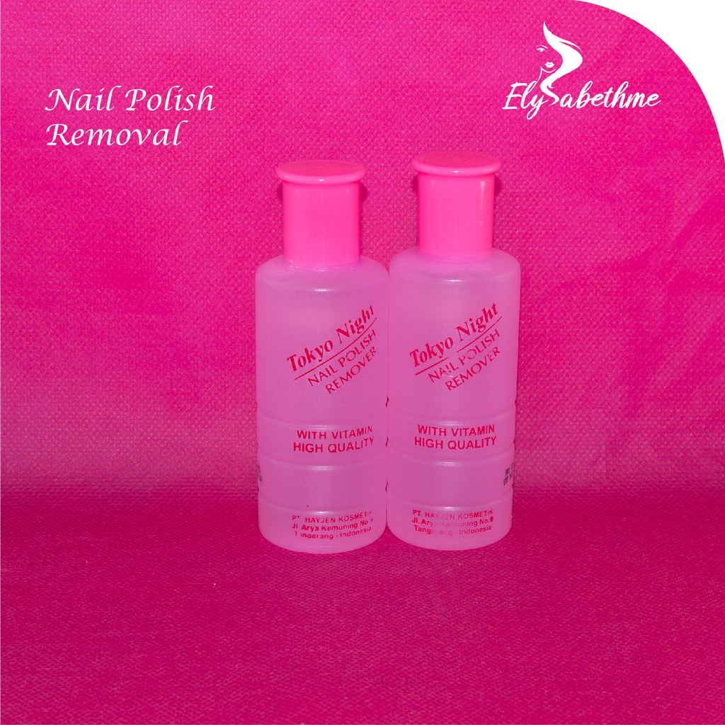 ✿ELYSABETHME✿ тσкуσ ηιgнт aseton tokyo night besar botol pink penghapus kutek non alkohol lembut di tangan kuku kultikula