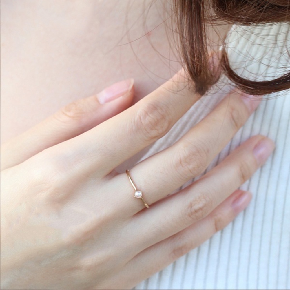 Hu Hu Hu Hu Hu Alat Bantu Pasang Kacamata♡ Cincin Wanita Hias Mutiara Imitasi Gaya Elegan Menarik Untuk Pestabanquethadiah
