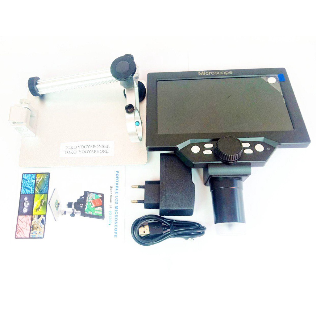 Microscope Digital G1200 Youkiloon Mikroskop plus Layar 7 in dan stand