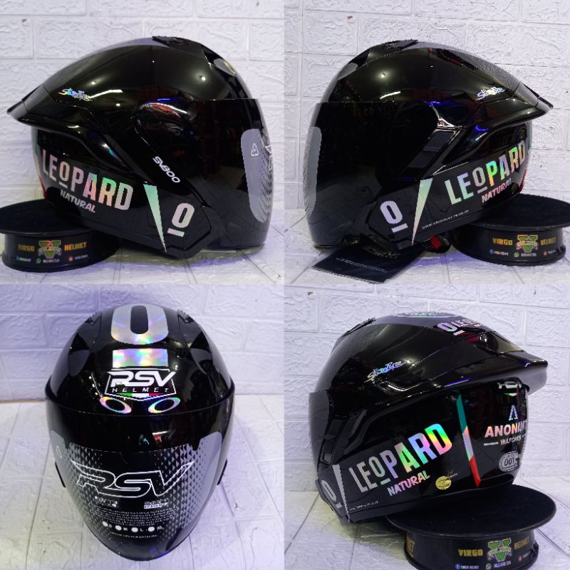 HELM RSV SV300 SOLID WHITE PAKET GANTENG DOUBLE VISOR-Rsv Ht Leo V.D.Smoke