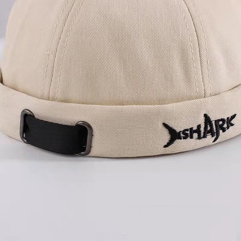 Topi Baseball Motif Bordir Hiu Gaya Retro Untuk Pria / Wanita