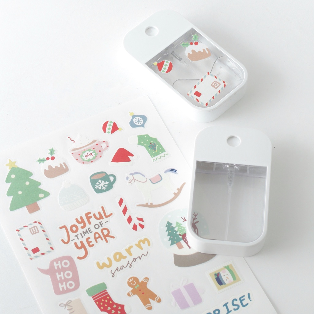 Botol spray kotak hand sanitizer pocket gantung aesthetic sticker