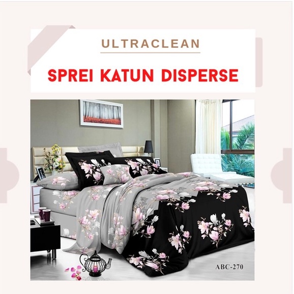 Sprei Micro Homemade Grey Orchid Hitam &quot;PREMIUM&quot; Disperse size 90 100 120 140 160 180 &amp; 200