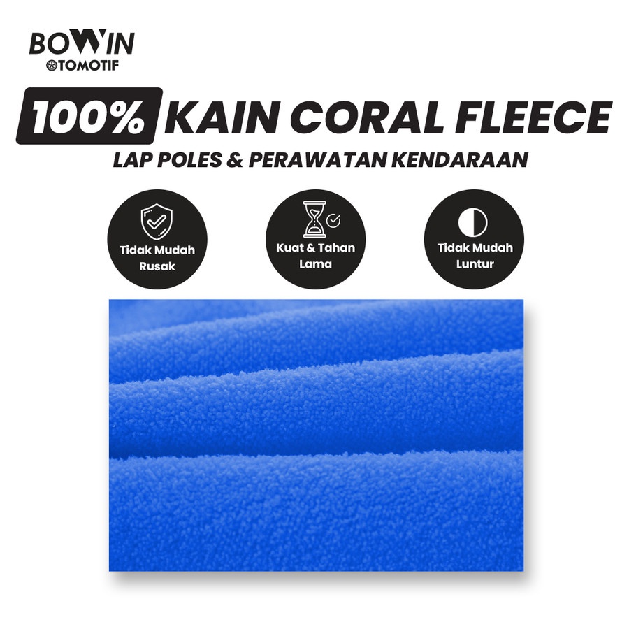 Bowin Microfiber Lap Polish Detailing Exterior Interior Mobil Motor