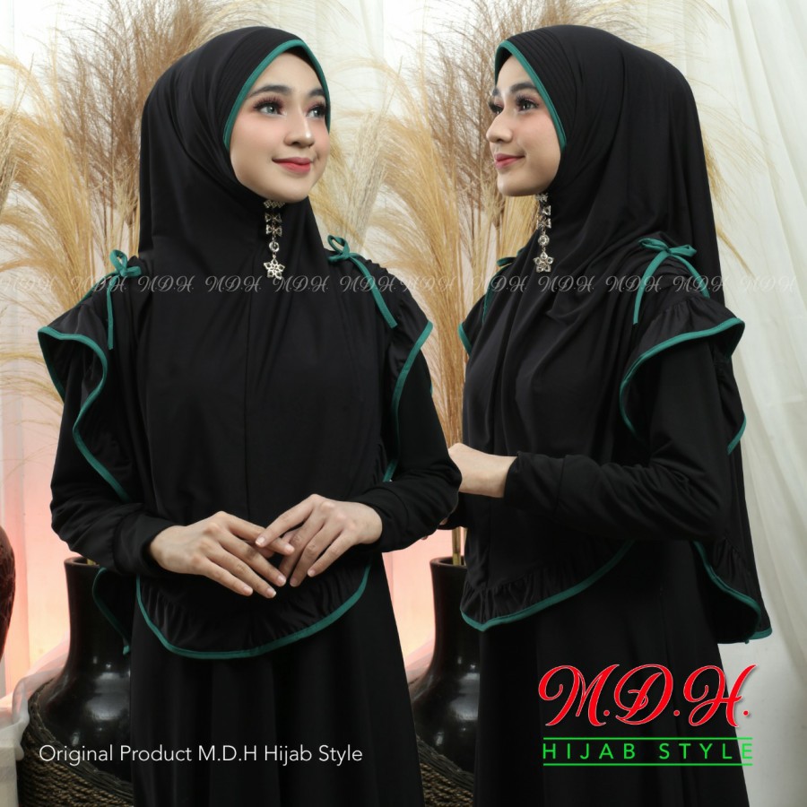 JiLBAB HIJAB TERBARU SERUT SAMPING JERSEY KOREA - emerald dailyhijane