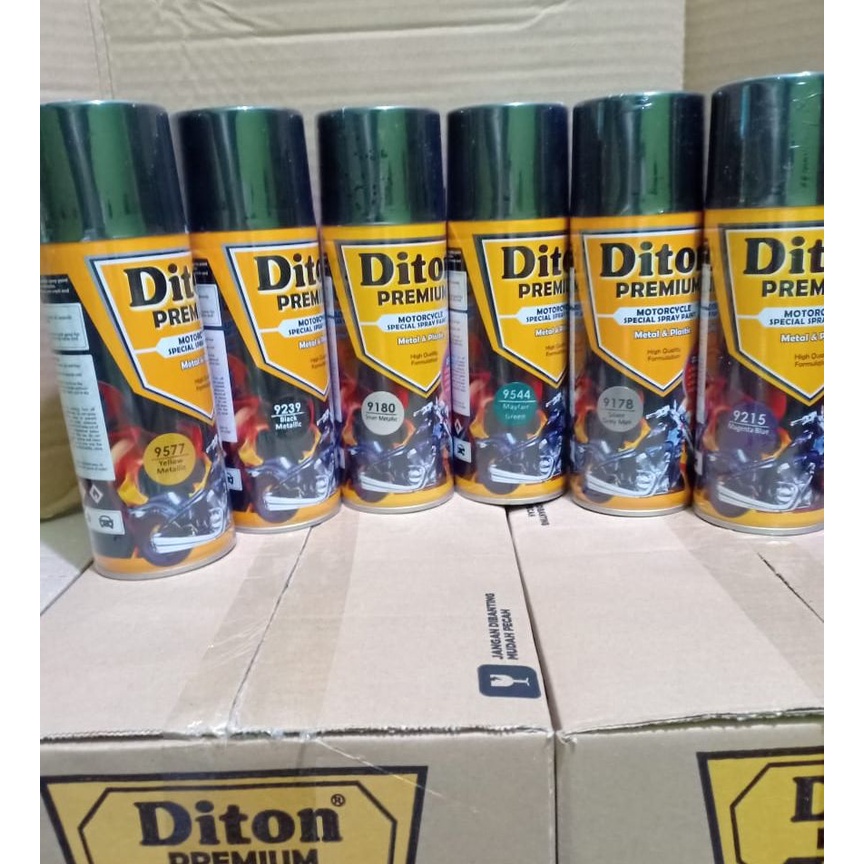 Pilok Pilox Cat Semprot DITON Premium Warna Metallic / Metalik ( Black Metallic, Silver Grey Met, Silver Metallic, Myfair Green Hijau Metalik, Yellow Kuning Metalik, Magenta / Ungu Metalik ) 400cc/400ml