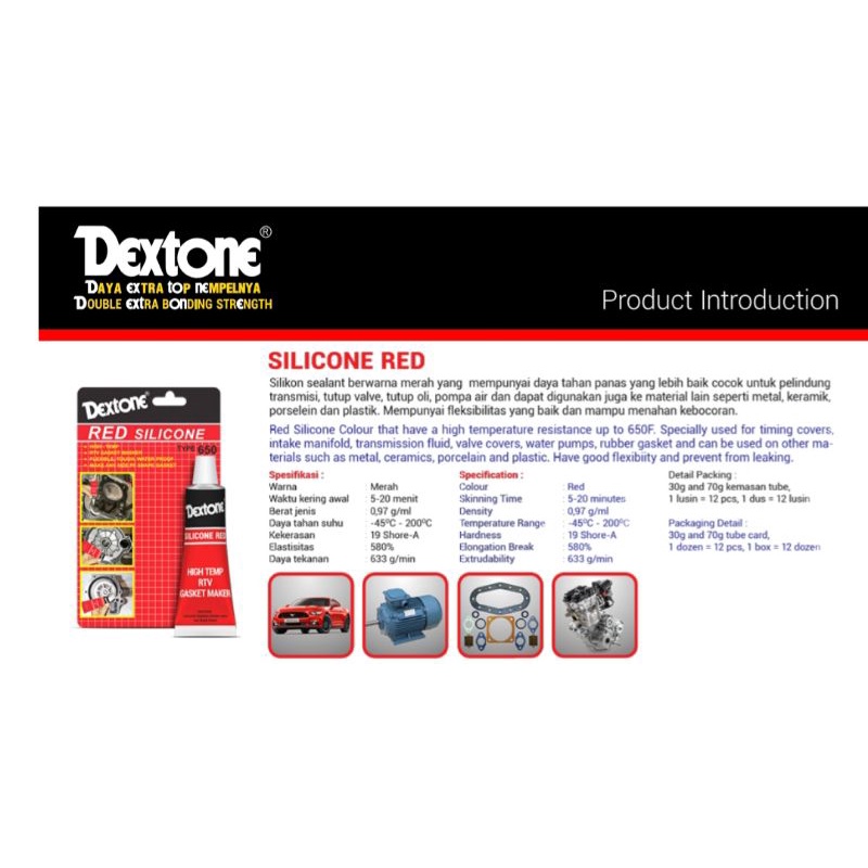 LEM SEALANT SILICONE RED DEXTONE BEST QUALITY ORIGINAL PRODUCT