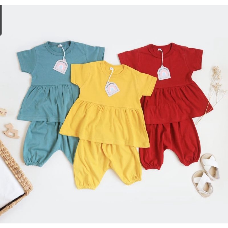 Setelan Baju Anak Bayi 3 bulan-4 tahun bahan Kaos