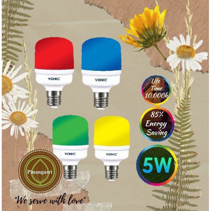 LAMPU LED WARNA 5W KUNING , PUTIH  / LAMPU MURAH / BOHLAM LED 5W WARNA