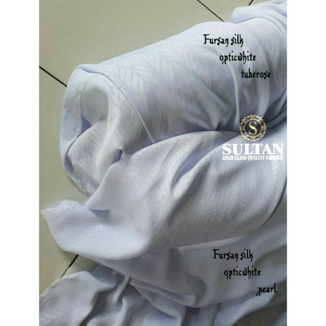 Kain abaya kain Fursan silk PUTIH tuberose, pearl kainabayasultan kain sultan kain umroh kain haji