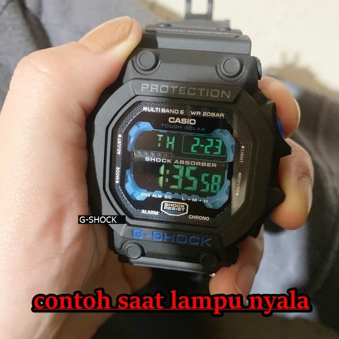 JAM TANGAN PRIA G-SHOCK CASIO GX-56 SEGI HITAM LIS BIRU JAM CASIO COWOK ANTI AIR