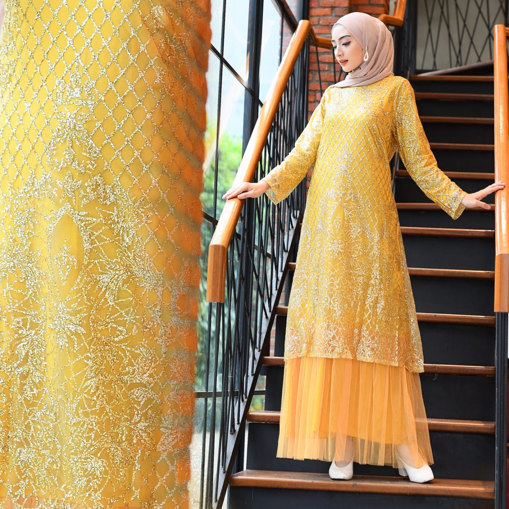 Gamis muslim mewah terbaru_Gamis kondangan mewah_Gamis kekinian_Gamis amanda