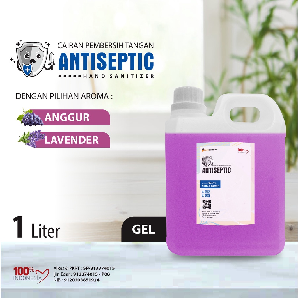 Hand Santizier Gel Macam Variasi Aroma Segar 1 Liter / Aroma Buah Segar 1 Liter Jerigen