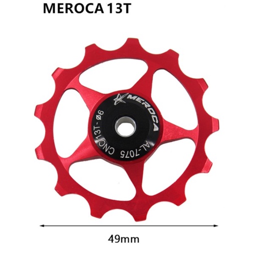 Pulley RD Bearing MEROCA 11T/13T MEROCA Pulley RD Bearing Sepeda / 11t/13t Pulley Derailleur Belakang Bahan Aluminum Alloy Untuk Sepeda Gunung Mtb / 11T / 13T Aluminium Alloy MTB Mountain Bike Sepeda Belakang Pulley Jockey Wheel Road Bike Guide Roller