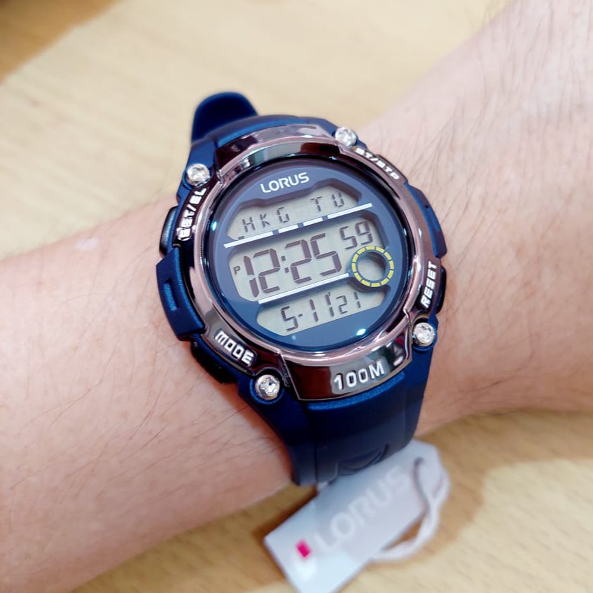 JAM TANGAN PRIA LORUS R2329MX-9  DIGITAL BLUE ORIGINAL