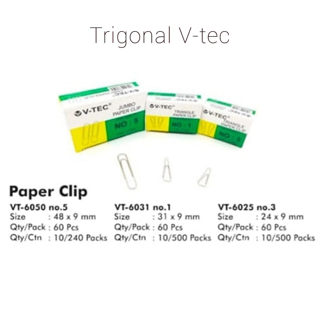 

Trigonal Clip/Penjepit Kertas/Paper Clip Segitiga V-tec