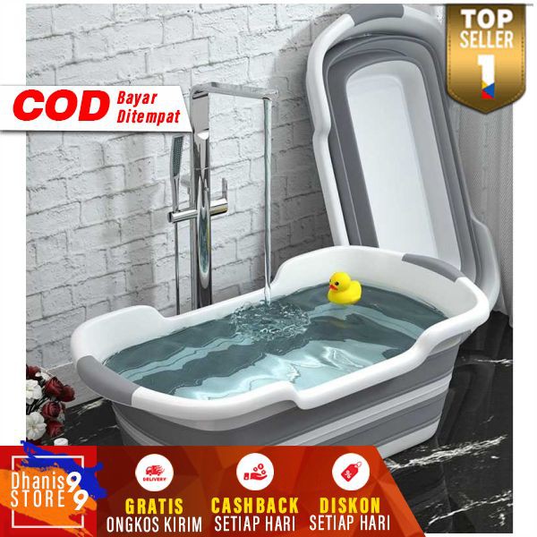 Bak Mandi Bayi Lipat Foldable Baby Bathtub 60 x 40CM Kolam Mandi Perlengkapan Bayi Bath