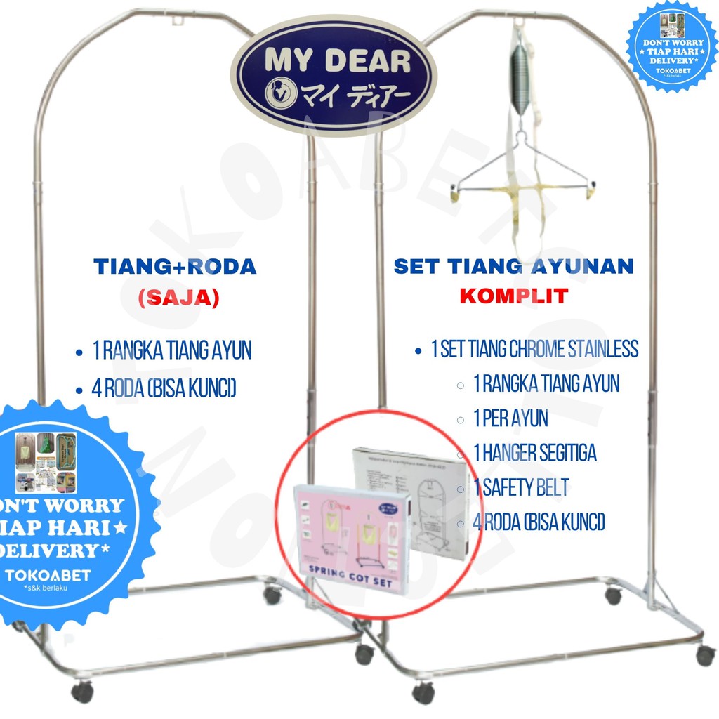 RANGKA AYUNAN BAYI DAN ANAK TIANG AYUNAN BAYI CHROME STAINLESS VARIASI MERK ALL MY DEAR TOKOABET