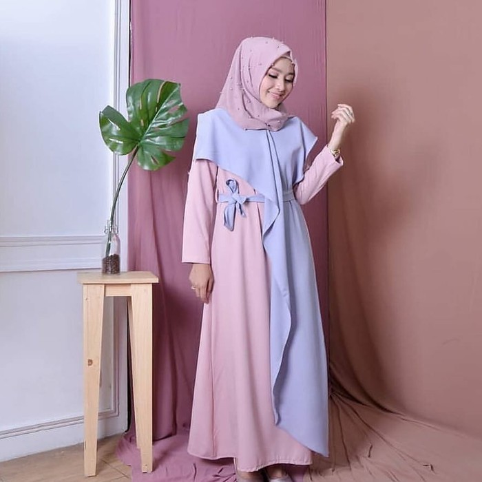 ZUPA MAXY GAMIS PUTIH DAN WARNA LAINNYA PINK BEST SELLER ZIPER DEPAN BUSUI BISA LD 120 MAKAYA I.5872