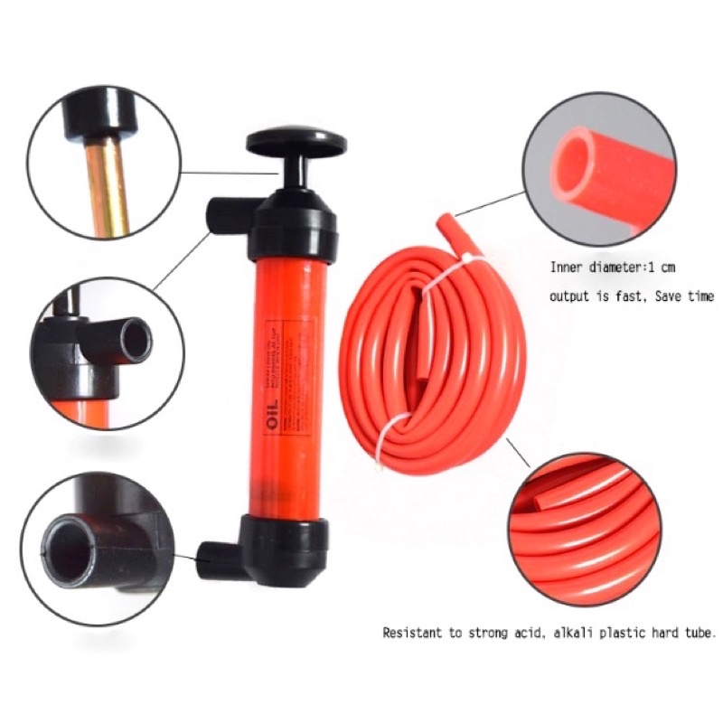 Siphon Pompa Tangan Transfer Oli Bensin Mobil Oil Extractor Sucker Pump - NC01 - Red