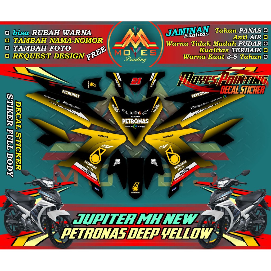 decal full body JUPITER MC 150 NEW decal stiker jupiter mx 135 new petronas recing gold