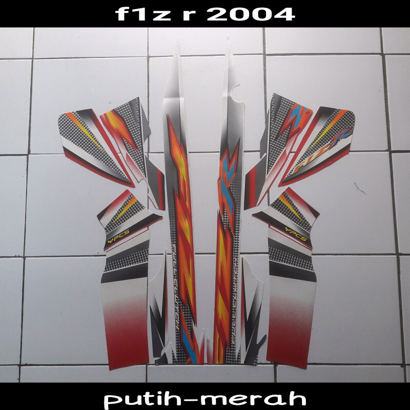 stiker motor f1zr 2004 putih-merah