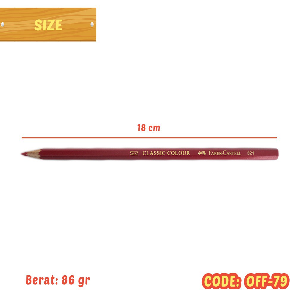 PENSIL WARNA KAYU 12 WARNA FABER CASTELL PANJANG CLASSIC - OFF-79