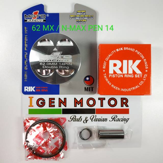 Piston 62 mm MX atau NMAX Pen 14 Double Ring MOTO 1