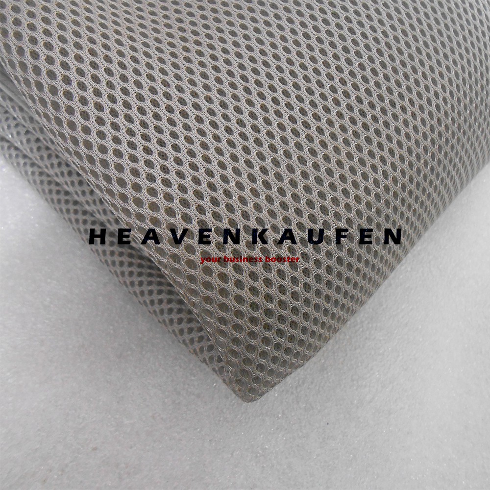 Bahan Kain Jaring Jala Double Dobel Mesh / Mesh Sandwich Abu Sangat Muda (Silver) Meteran