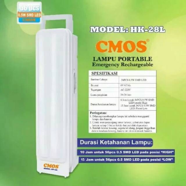 lampu emergency merk CMOS