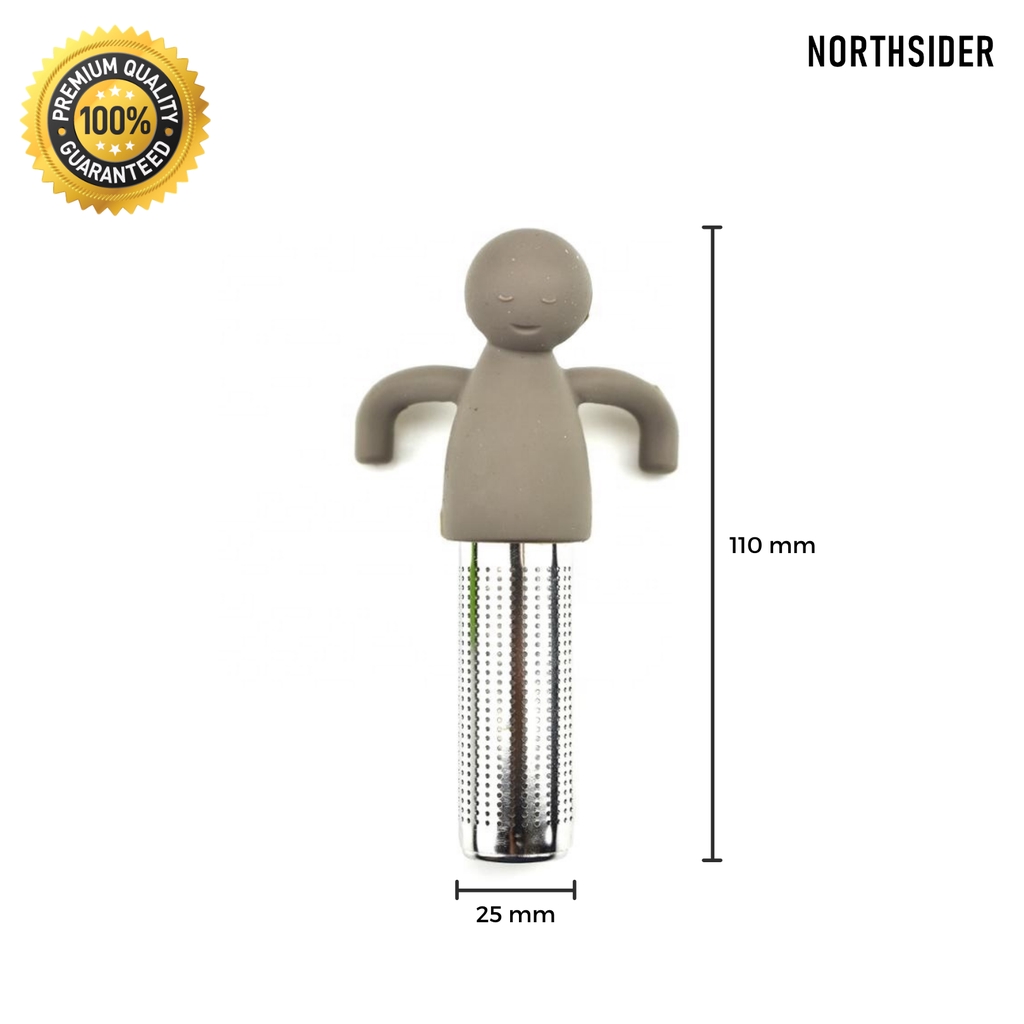 MR TEA INFUSER STANILESS STEEL | SARINGAN TEH SILICON GRIP STRAINER