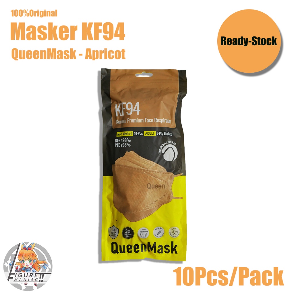 Figure Maniac - Masker KF94 QueenMask Earloop Korean Style Original 1 Pack isi 10