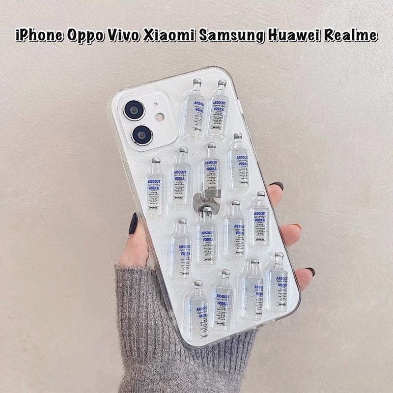 Vodka 3D Case Iphone 12 11 Pro Max X Xr Samsung A32 A52 A72 Oppo A54 A74 A5 A9 2020 Reno 3 4 5 4f 5f