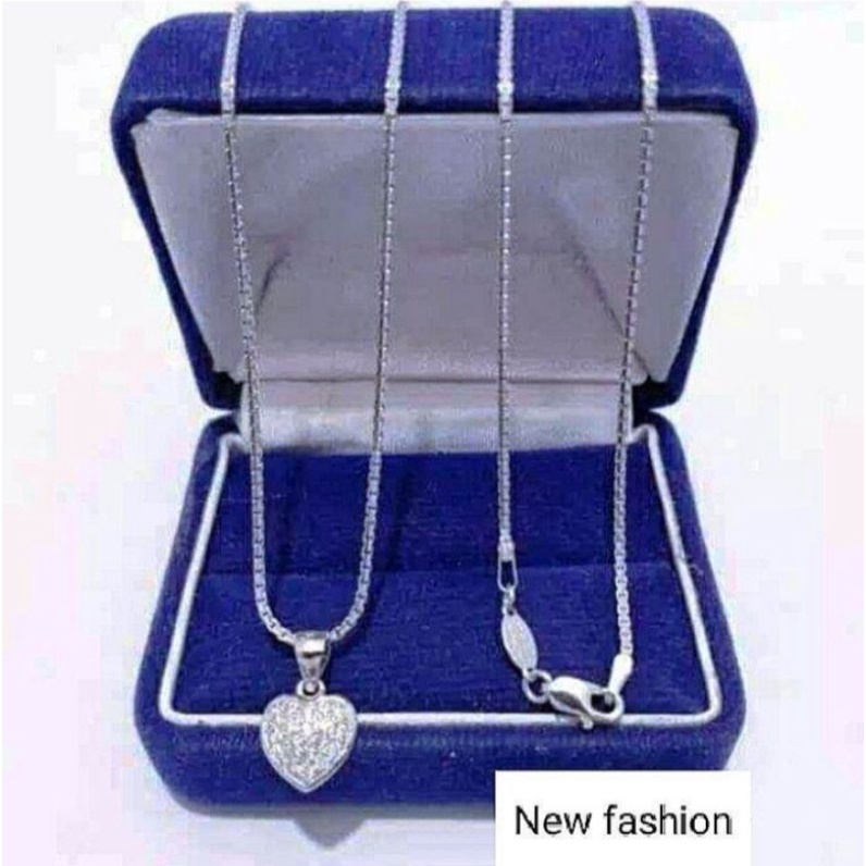 kalung free liontin love pertama silver cantik fashion wanita titanium original anti luntur