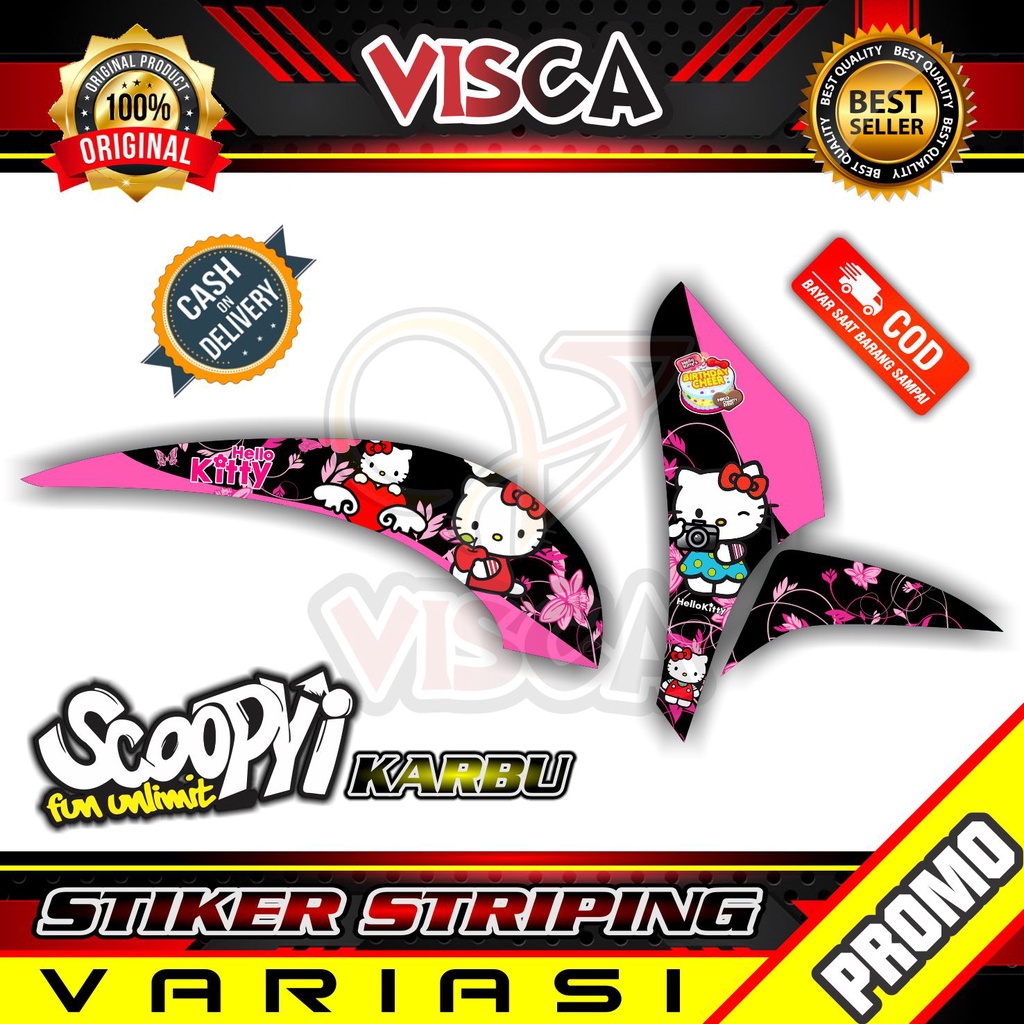 Striping Scoopy Karbu -  Sticker Striping Variasi Lis Scoopy Karbu - Striping Hologram Scoopy Karbu 