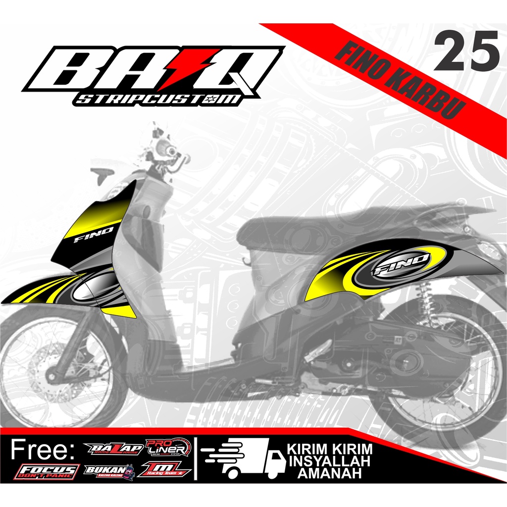 Sticker Striping Variasi Yamaha Fino Karbu - Striping Motor Fino Karbu Motif SIMPLE Custom 25