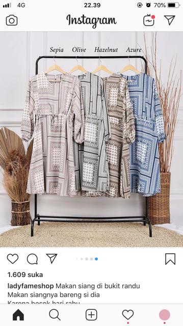 Aserehe Zigzag Tunik Jumbo Batik Mataraman Sogan Camaline Seragam Kantor Kerja