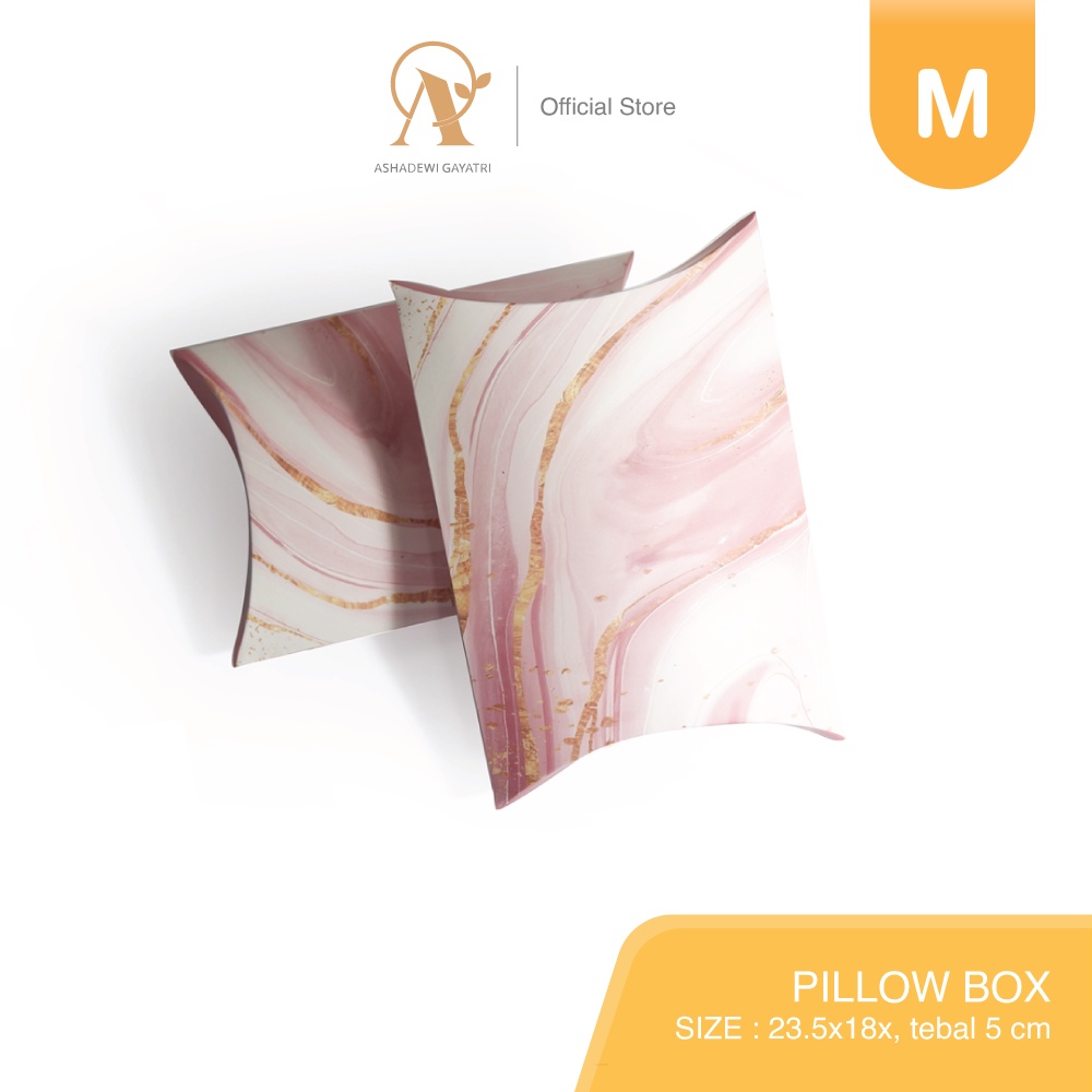 

Ashadewi Gayatri - Pillow Box - Special Edition Medium Size (18x23.5 cm) : Marble Pink in White Ivory 270
