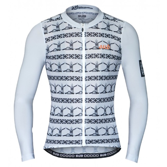 jersey sepeda lengan panjang roadbike sub jersey ARCHIPELAGO ACEH MONOCHROME  grey abu original baru