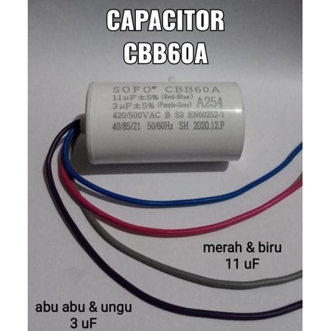 MA Kapasitor Mesin Cuci Sharp Original 11 3 uF SOFO Pengganti Epcos
