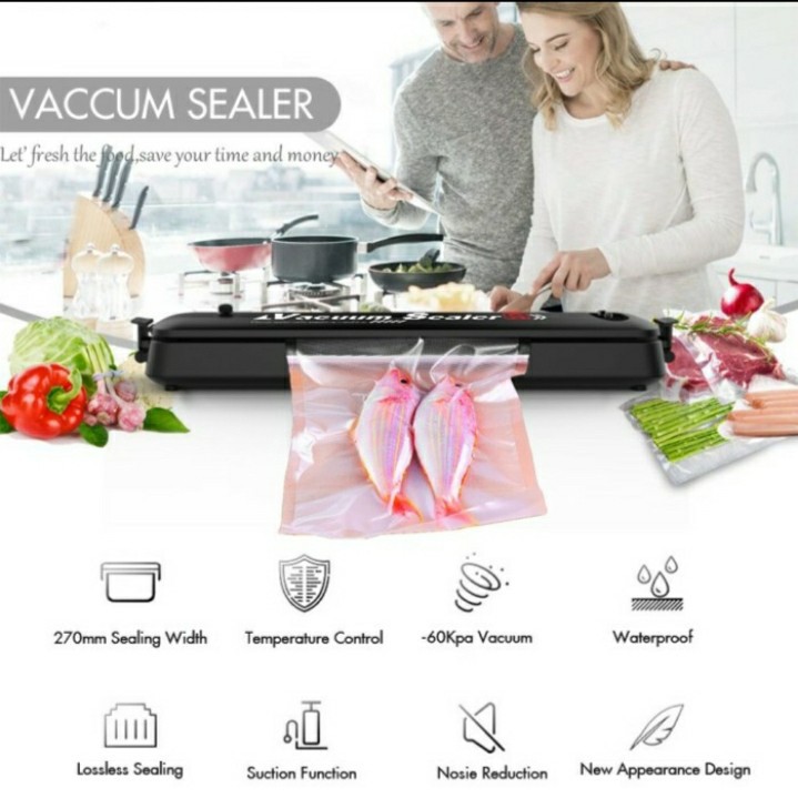 Mesin Vacuum Sealer Plastik Otomatis - Vacuum Press Makanan JAU KANG Portable