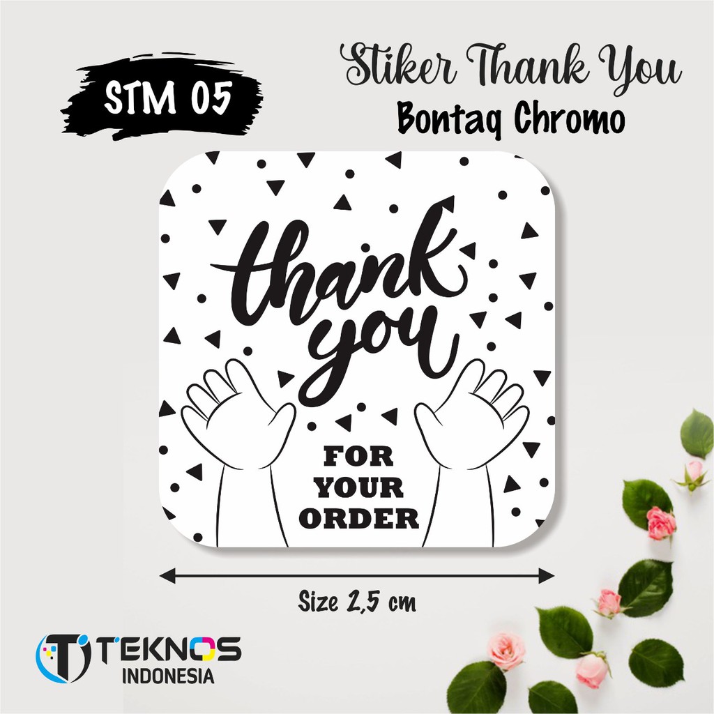 

STIKER LABEL THANK YOU KOTAK ROUND BONTAK CHROMO MURAH READY ~ STM 05