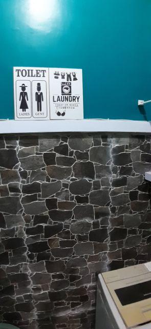 Walldecor L121 Pajangan Dinding Laundry Shabby Vintage Hitam Putih