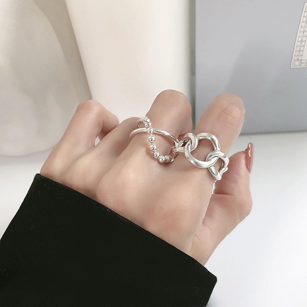 Cincin Rantai Agustina Trendi Aksesoris Pesta Wanita Multilayer Hadiah Gadis Terbuka Ring