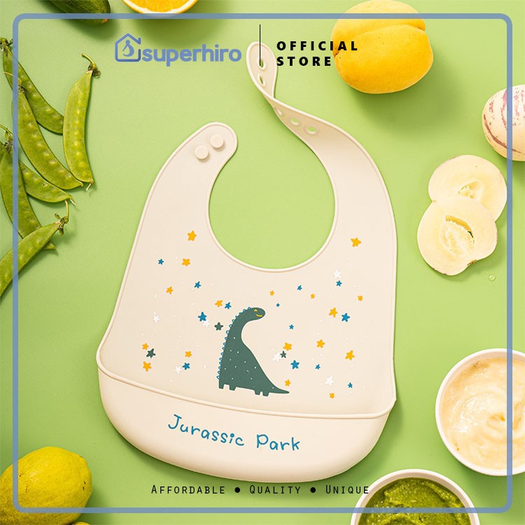 BABY BIB Celemek Makan Bayi Slaber Silikon Anak Bibs Silicon Tebal